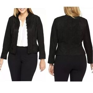NWT The Limited black faux suede lace trim jacket